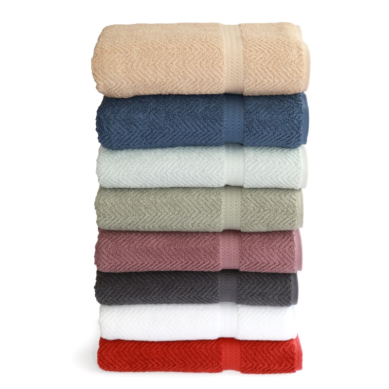 Authentic Hotel and Spa Herringbone Weave Turkish Cotton Bath Sheet
