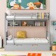 preview thumbnail 2 of 6, Twin Bunk Bed with Bookshelf, Trundle, and Playful Design