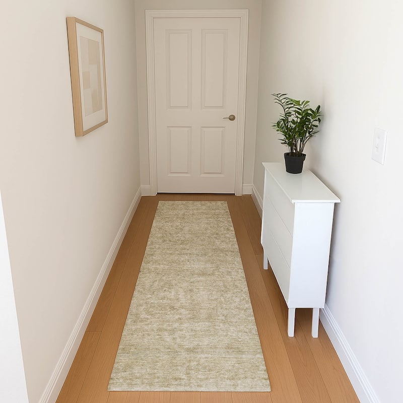 Premium Washable Super Soft Vintage Traditional Mayfield Rug - Tan - 2'3" x 7'6"