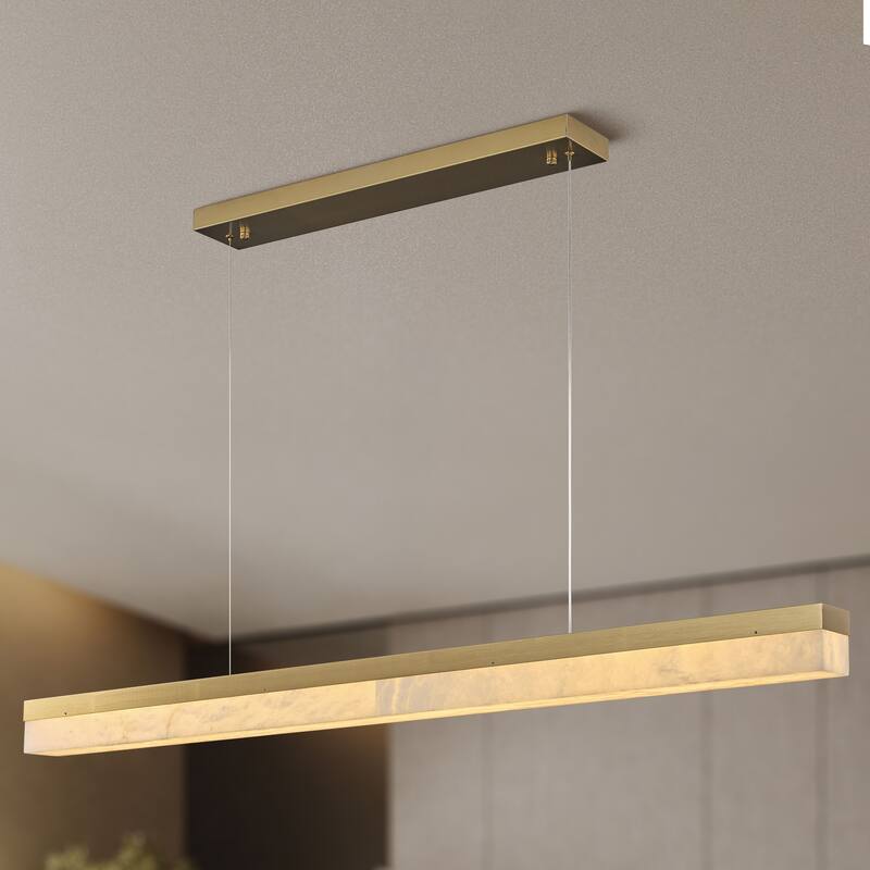 KAYLA Alabaster Pendant Light 1200 - 1800 Matte Black/Gold - 59in - Gold
