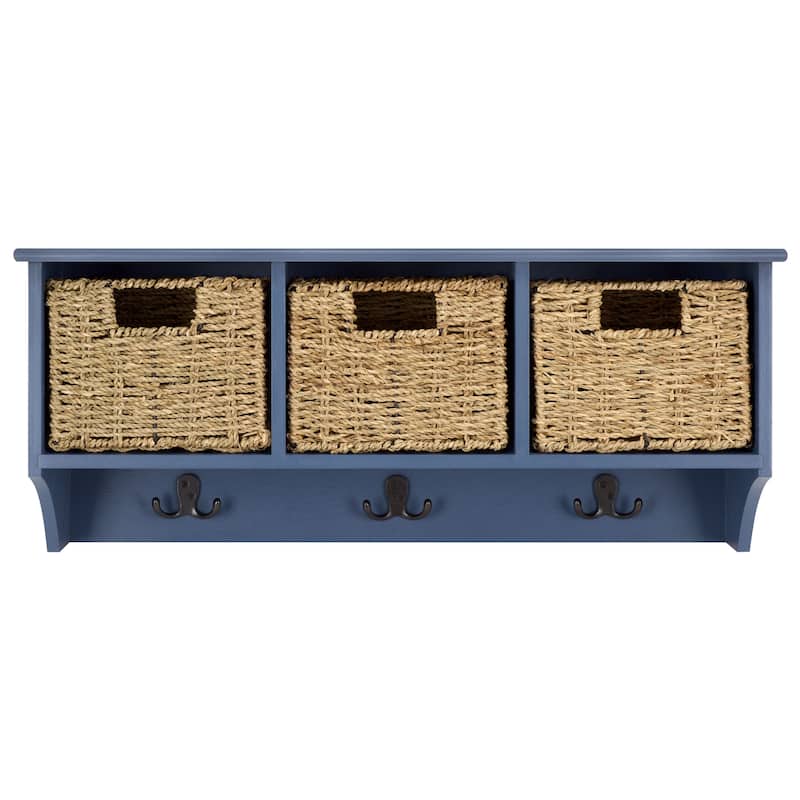 SAFAVIEH Jemina Black Hanging 3-Basket Wall Rack - 28" x 7.8" x 12" - 28"W x 8"D x 12"H