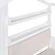 preview thumbnail 7 of 17, Twin Size Platform Bed with Linen Upholstered Sofa, Semi-enclosed House Bed Frame with Drawers and Storage Shelf for Kids