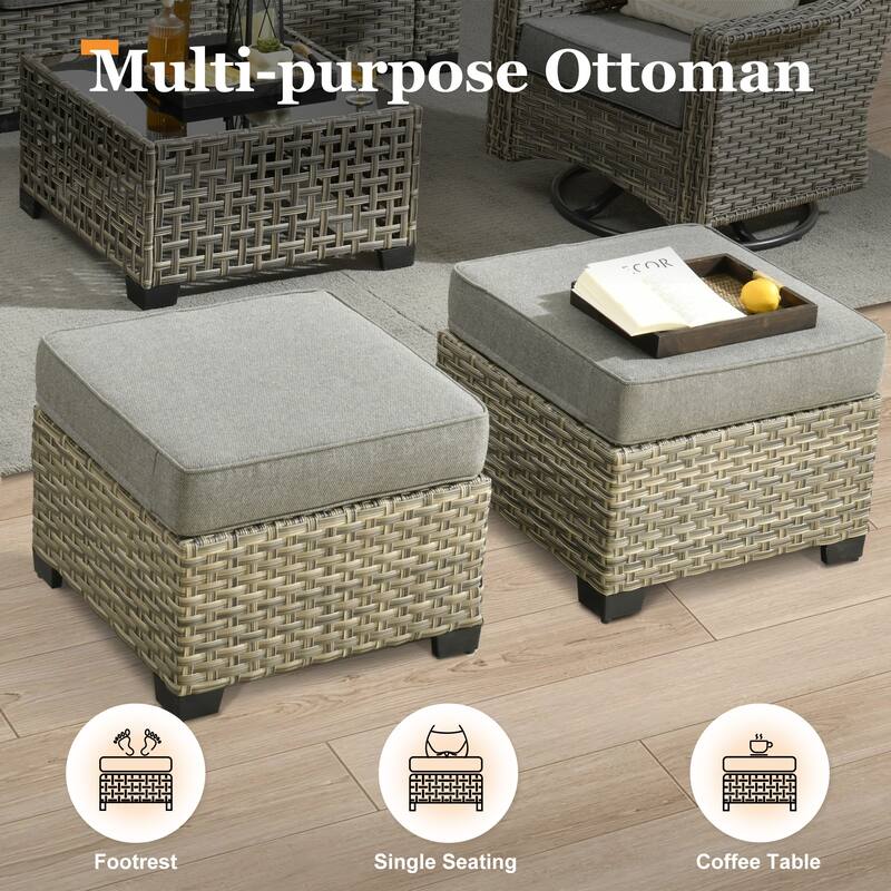 XIZZI 9-piece Outdoor Patio Furniture Fire Pit Set