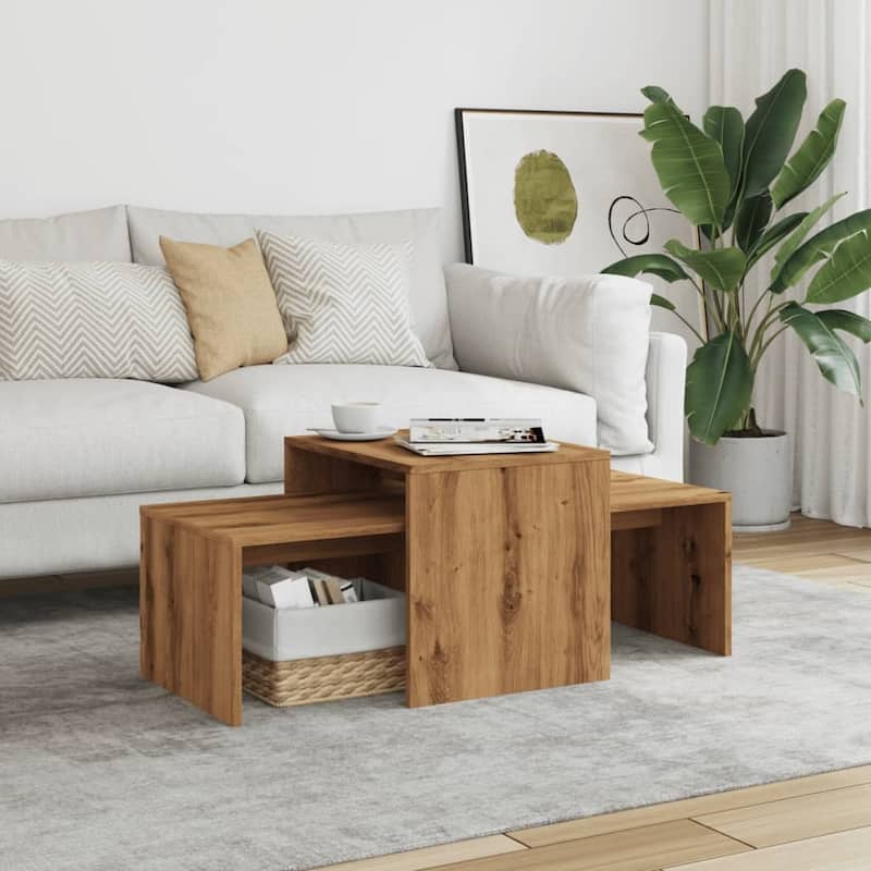 vidaXL Coffee Table Artisan Oak Engineered Wood Medium Coffee Table - 18.9 x 39.4 x 15.7