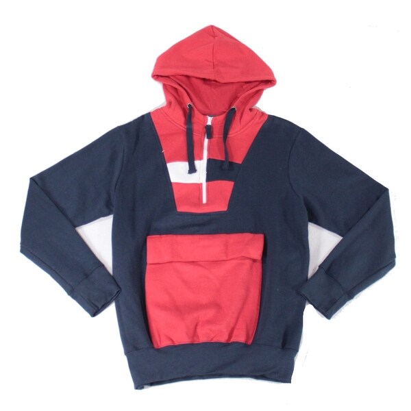 Black Jack Mens Sweater Blue Size Large L Colorblock Pocket Hooded. Opens flyout.