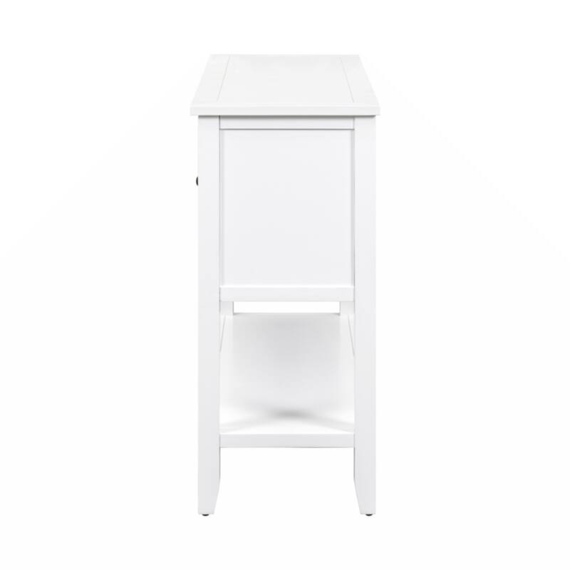Cambridge Series Ample Storage Vintage Console Table with Four Small Drawers and Bottom Shelf