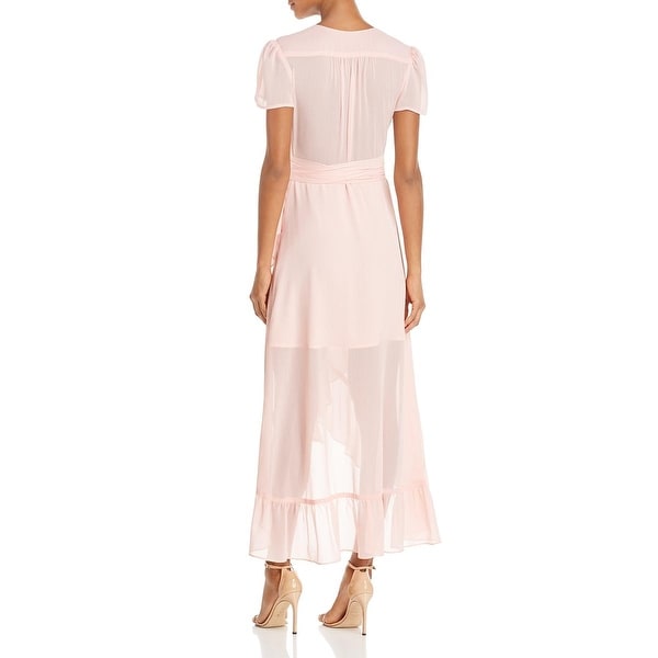 chiffon wrap dress short