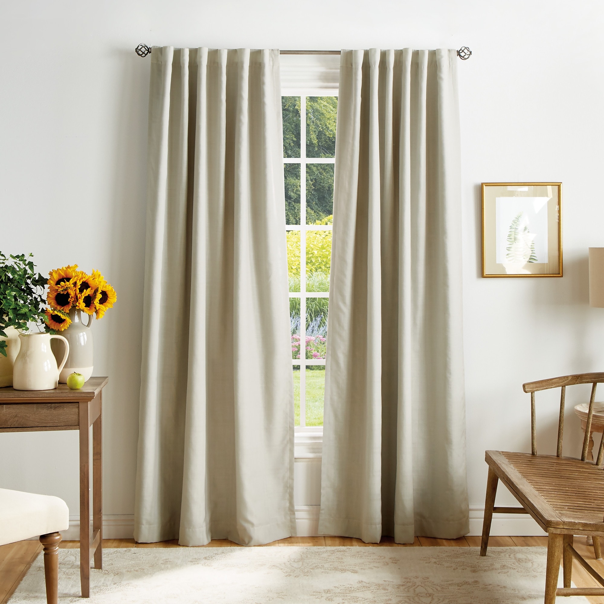 Martha Stewart Bedford Woven Plaid Blackout Curtain Panel Pair