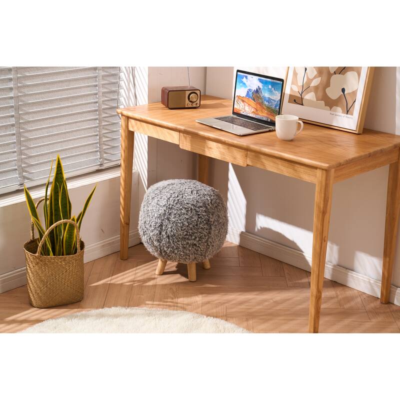 Contemporary Upholstered Vanity Chair Ottoman