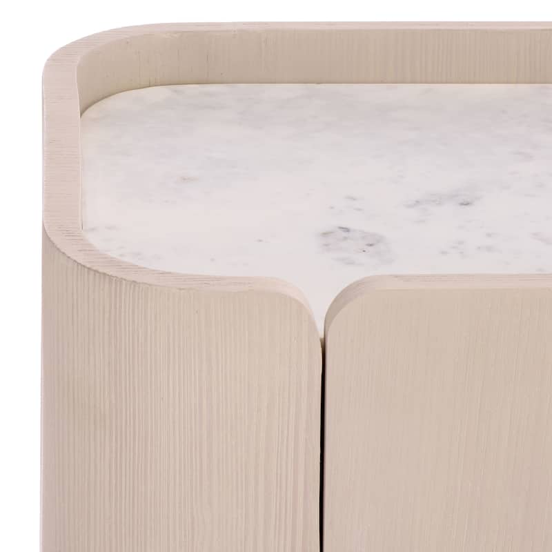 SAFAVIEH Couture Anabella Marble & Wood Bar Cabinet - 39"W x 14"D x 42"H