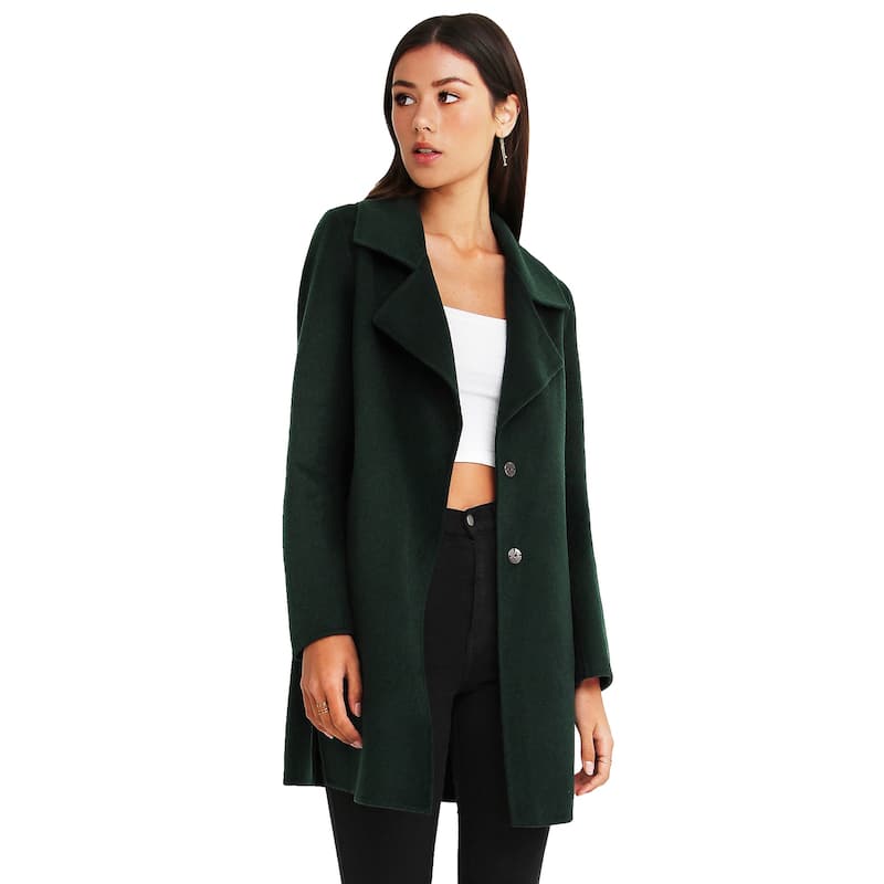 Ex-Boyfriend Wool Blend Oversized Jacket - S - Dark Green
