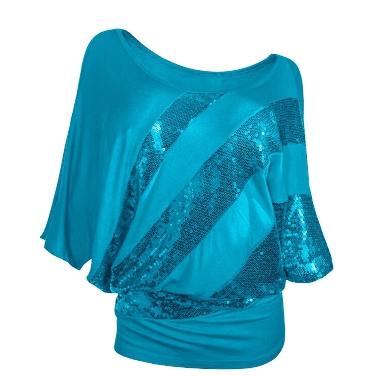 plus size blue sequin top