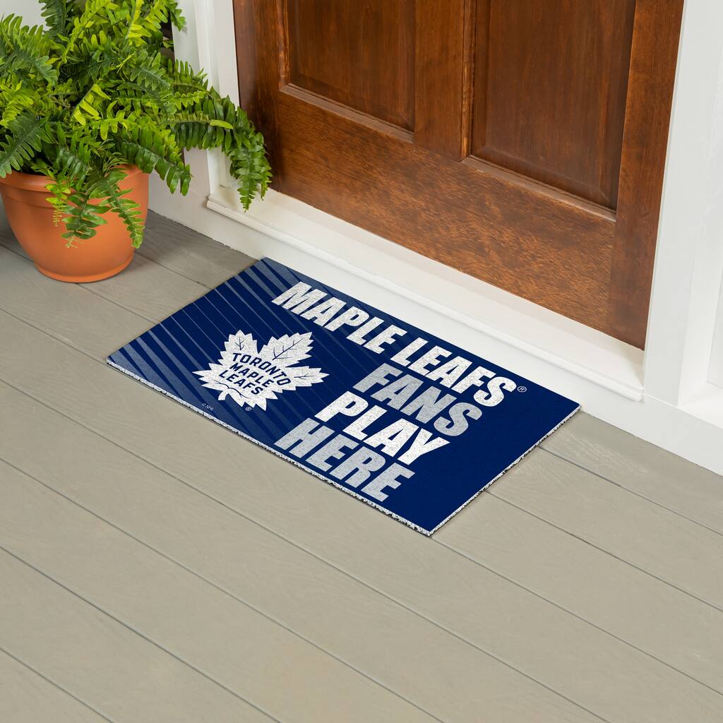 28 in. x 16 in. Toronto Maple Leafs "Fans Play Here" PVC Door Mat