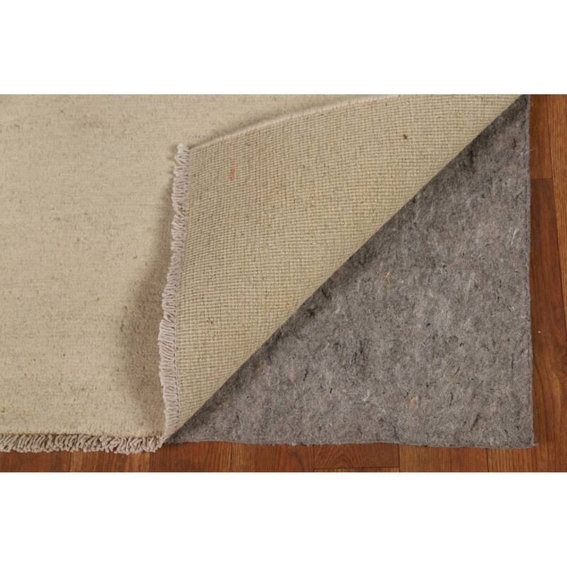 Ivory Gabbeh Modern Foyer Rug Hand-Knotted Wool Carpet - 2'9"x 4'0"