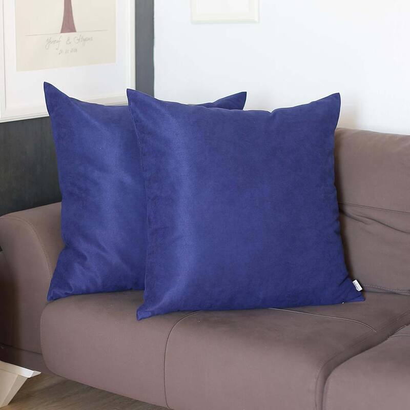 Honey Set of 2 Decorative Throw Pillow Cover Solid Color - 26" x 26" - Navy Blue