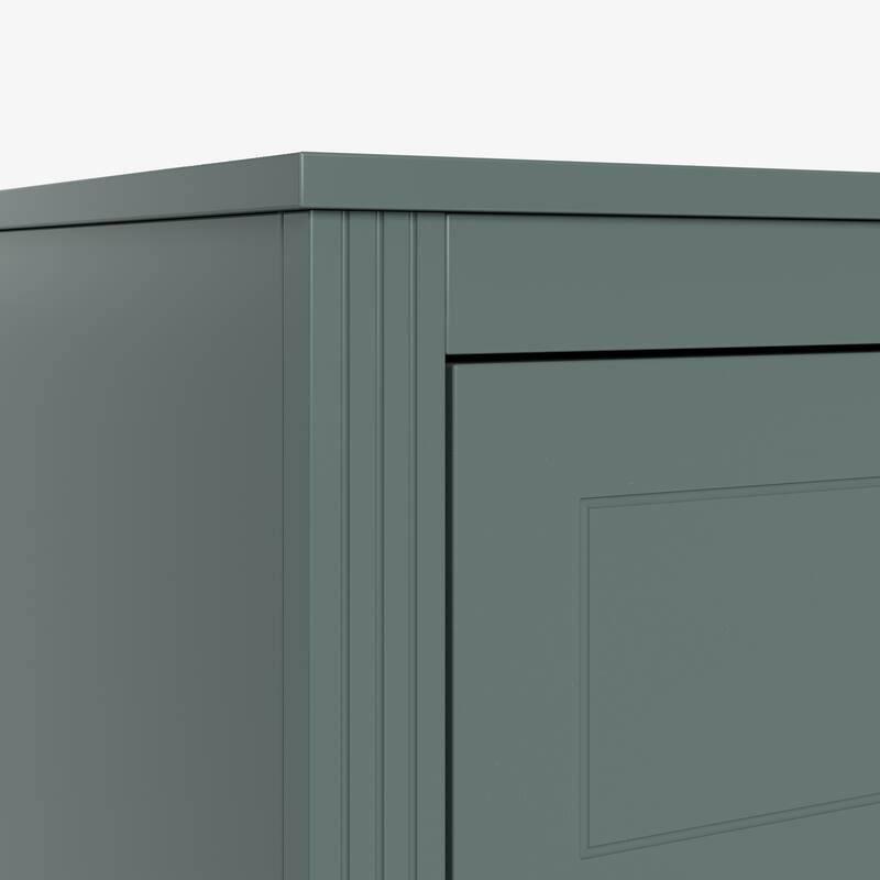 Modern Storage 6 Drawers Cabinet with Metal Handles and Solid Wood Legs