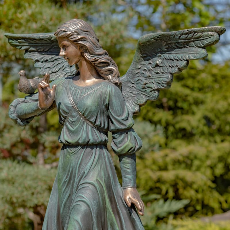 46 Inch Tall Magnesium Angel Statue with Billowing Dress