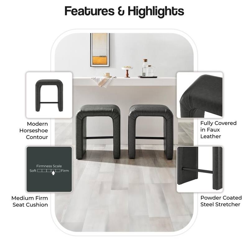 NPD Furniture Jovanka Faux Leather Counter Stool