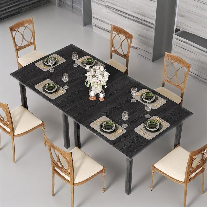 Tribesigns Square Wood Dining Table 39 Inch Oak Top Rustic Brown for 2 to 4 People Farmhouse Style - 39.4" x 39.4" x 30"