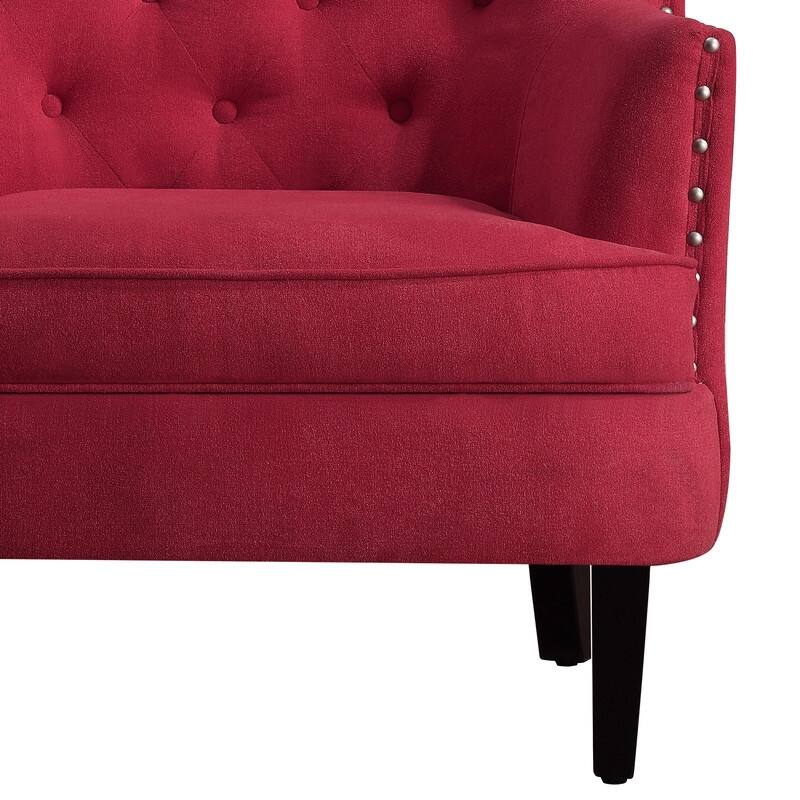 Moser Bay Mignon Velvet / Linen 30'' Wide Tufted Wingback Accent Chair