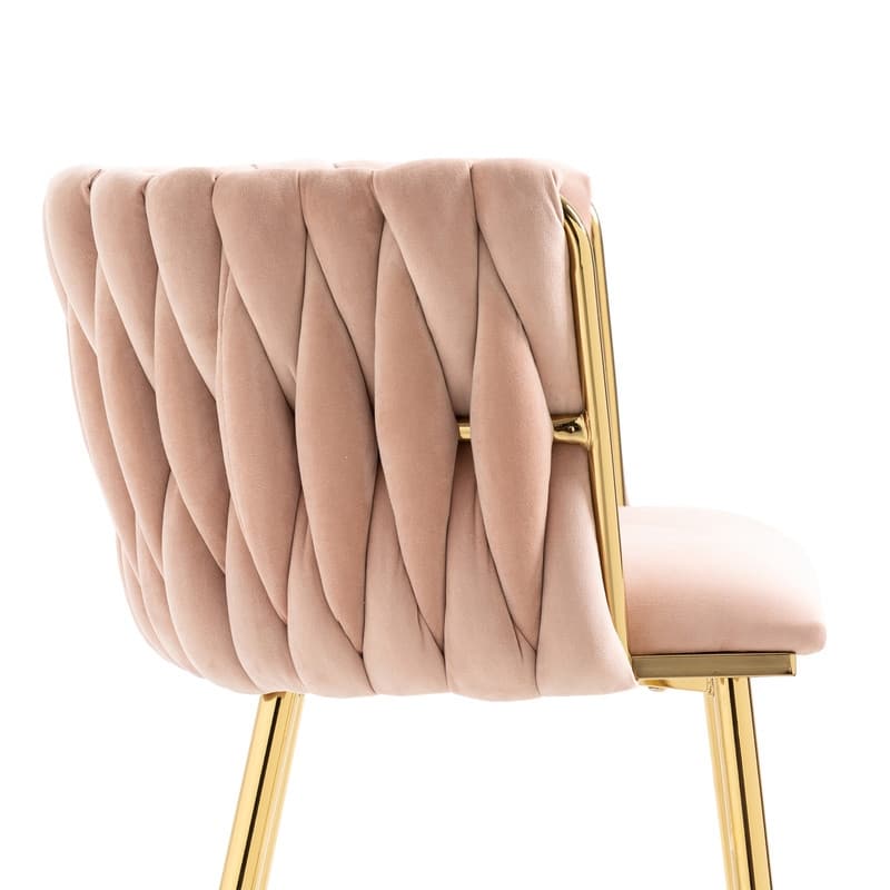 SEYNAR Modern Glam Velvet Dining Side Chair Set of 2 with Gold Metal Frame