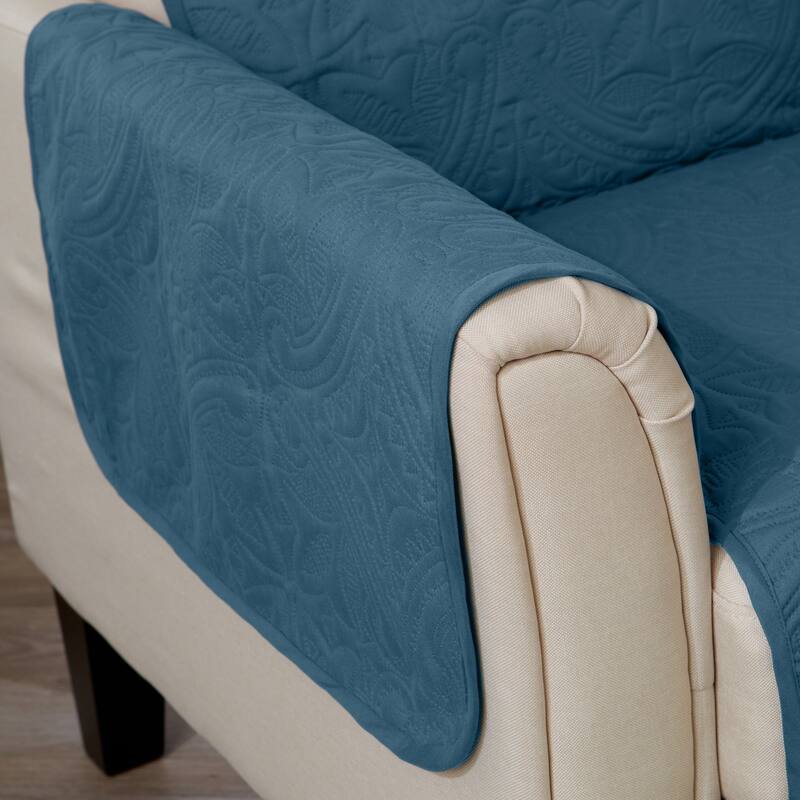 Reversible Chair Cover Quilted Pet Furniture Protector Slipcover