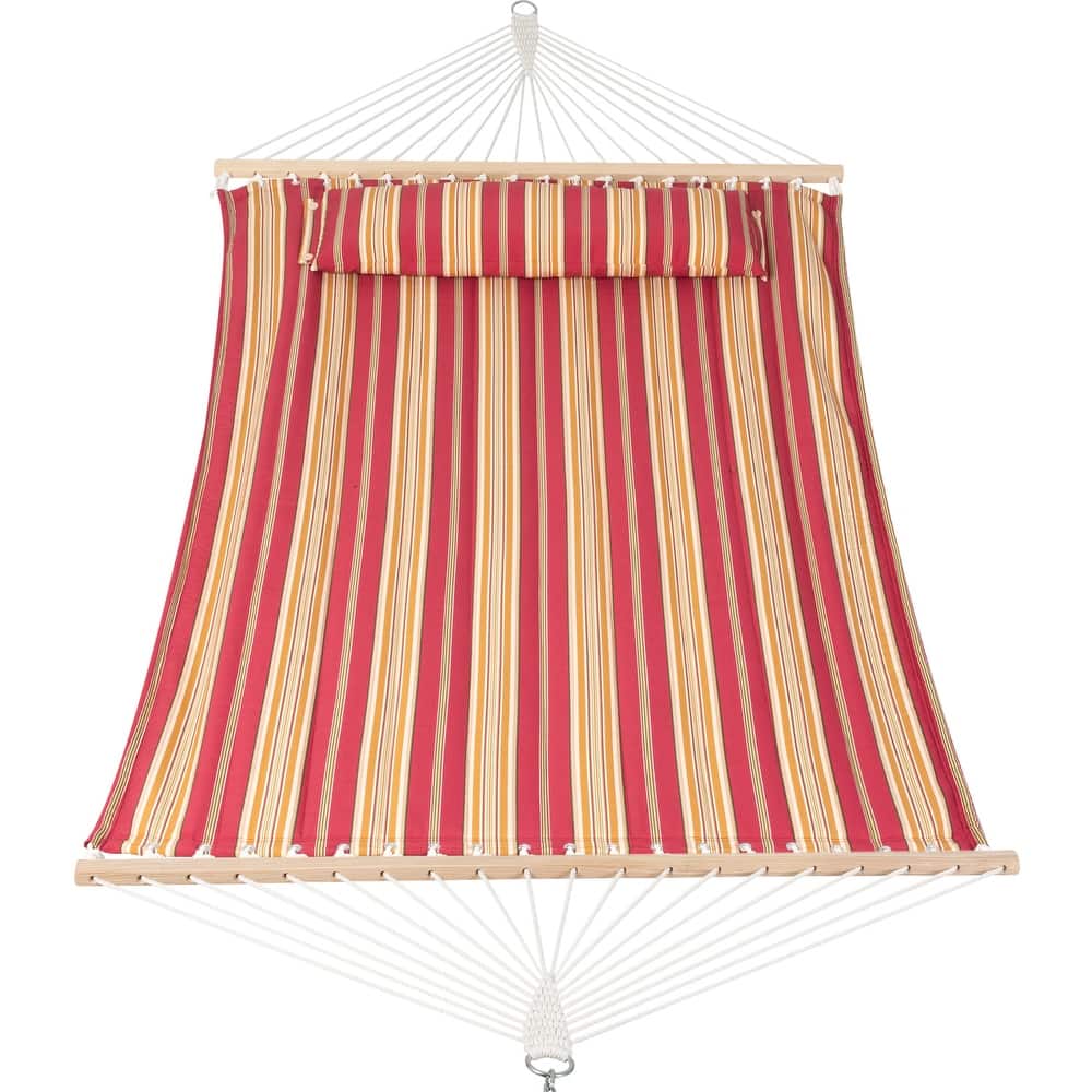 78'' Quilted 2 Person Hammock Beach Swing with Spreader Bars&Pillow - 55.1*122*1