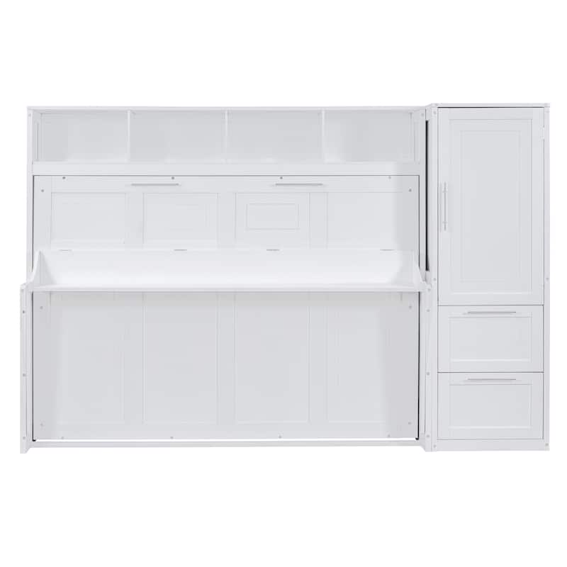 Queen Murphy Bed with Closet and Drawers