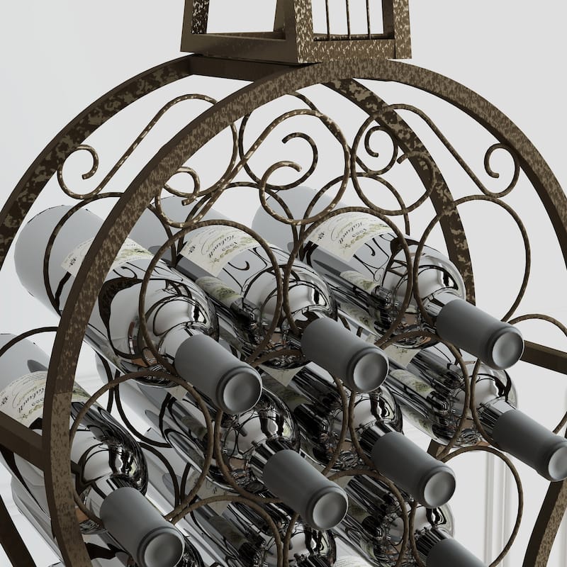 Cello Shape Wine Bakers Rack,Freestanding Wine Rack with Storage Bottle,Wine Storage Home Bar for Liquor and Wine