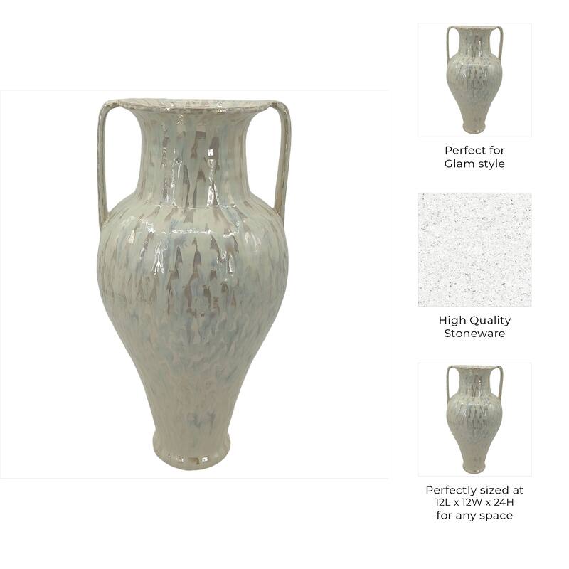 Stoneware Decorative Vase with Sculptural Twisted Design Home Decor