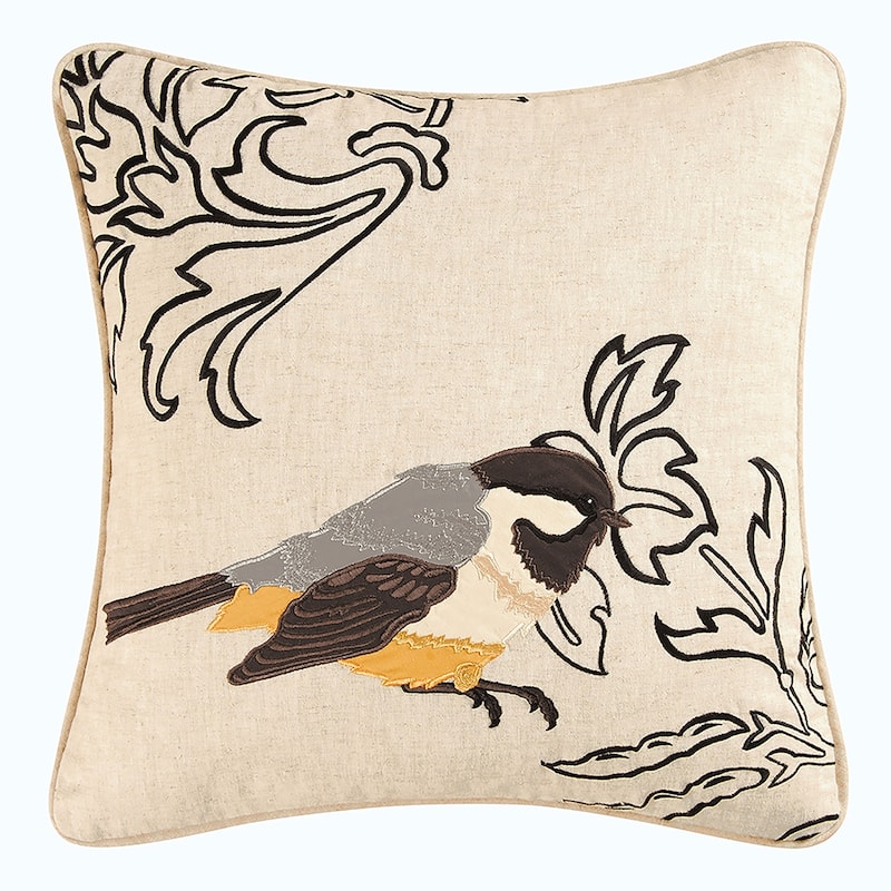 18" x 18" Chickadee Applique Pillow