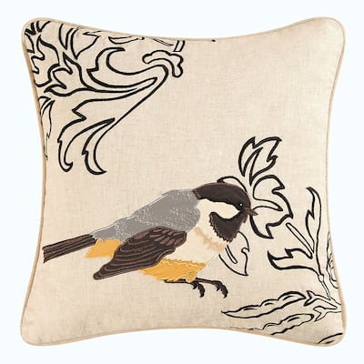 18" x 18" Chickadee Applique Pillow