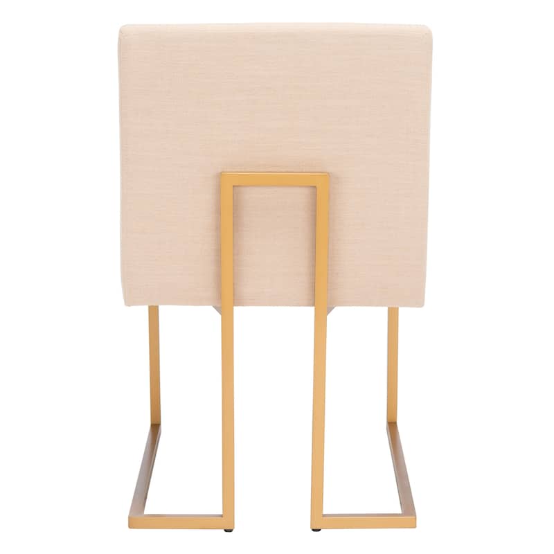 SAFAVIEH Aristeia Glam Beige/Gold Side Chair (Set of 2) - 19.5" W x 23.4" L x 32.5" H - 20Wx23Dx33H