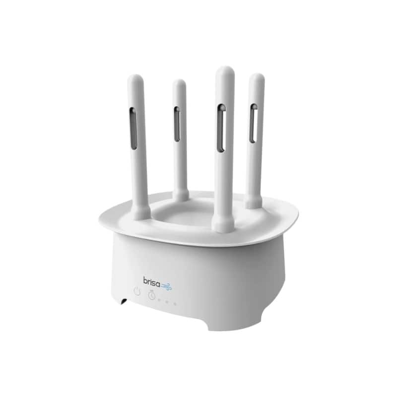 HomeRoots 9" Brisa White Powered Drying Rack - 9.00 in. x 12.00 in. x 9.00 in. - White - 9.00 in. x 12.00 in.  x 9.00 in.