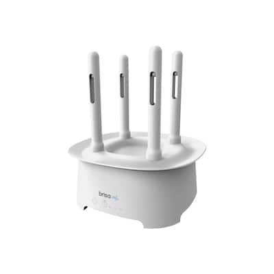 HomeRoots 9" Brisa White Powered Drying Rack - 9.00 in. x 12.00 in. x 9.00 in.