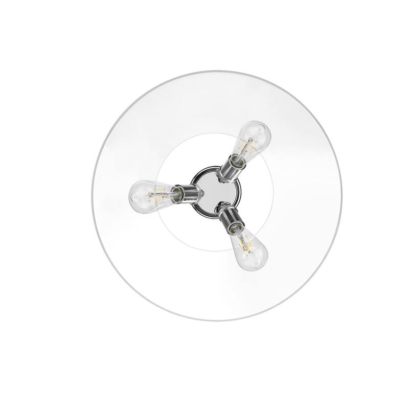 Yep by Golden Lighting Orwell 3-light Flush Mount in Chrome and Clear Glass - Silver