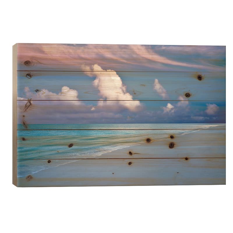Turks And Caicos Sunrise Print On Wood by Dennis Frates - Multi-Color - 18x26x1.5