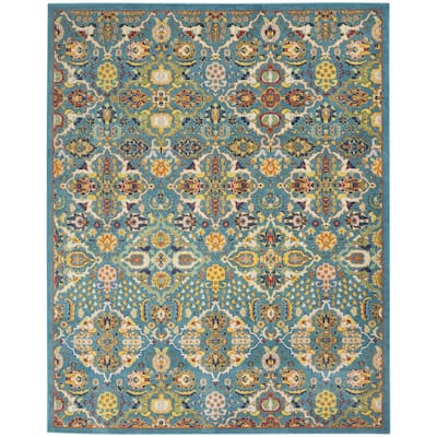 Sinu Power Loomed Floral Area Rug By HomeRoots - 9' x 12'