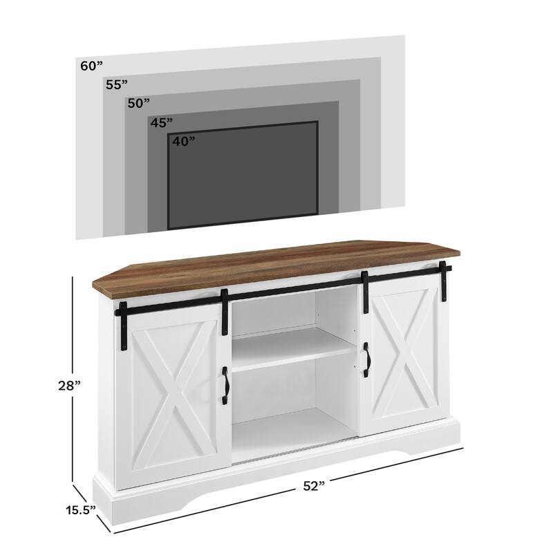 Middlebrook 52-inch Sliding Barn Door Corner TV Stand