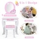 preview thumbnail 7 of 22, Costway Kids Vanity Makeup Dressing Table Chair Set Wooden W/ Mirror - See details