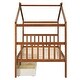 preview thumbnail 47 of 72, Creativity House Bed Twin Size Frame with 2 Wood Drawers for Boys Girls, Wood Platform Bed with Roof No Box Spring Needed