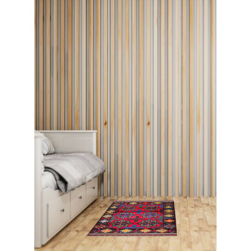 ECARPETGALLERY Hand-knotted Teimani Red Wool Rug - 3'7 x 6'0