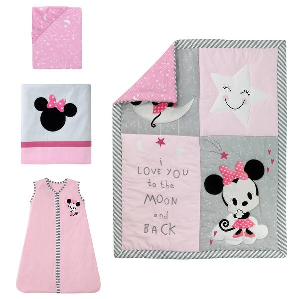 Shop Disney Baby Minnie Mouse Pink 4 Piece Nursery Crib Bedding