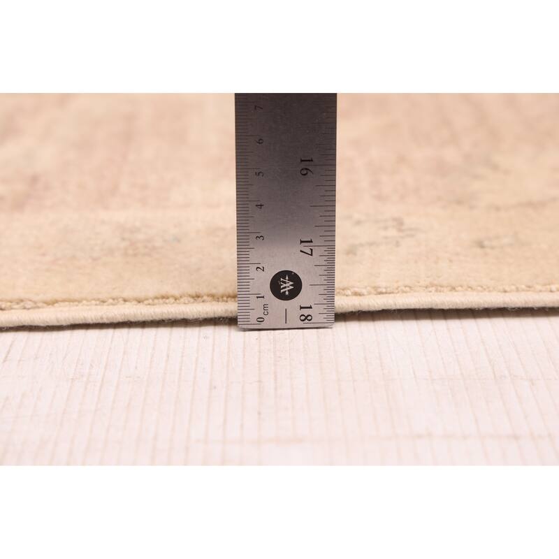 ECARPETGALLERY Hand-knotted Peshawar Oushak Ivory Wool Rug - 7'10 x 9'10