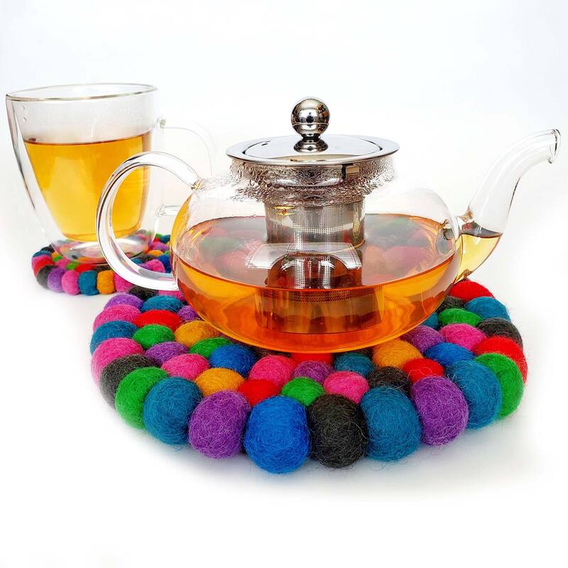 Handcrafted Felt Trivet & Coaster Set, Rose Quartz