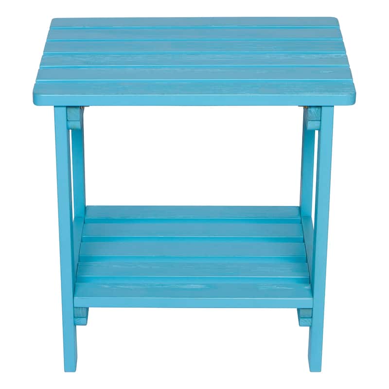 Laguna Adirondack Weather-Resistant 19.75" Wood 2 Tier Side Table by Porch & Den