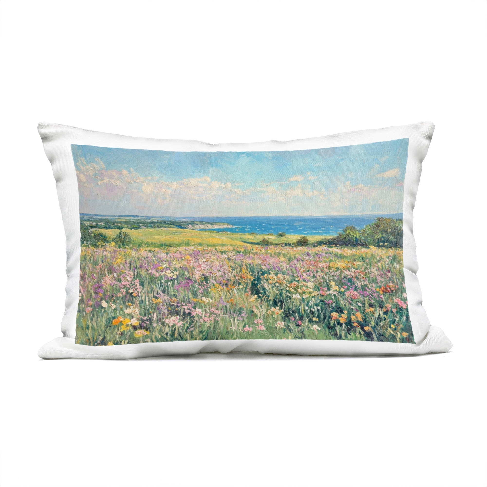 Stupell Lilac Coast Seascape Printed Outdoor Throw Pillow Design by Petal Prints Design