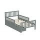 preview thumbnail 5 of 25, Twin Size Wood Platform Bed with Guardrails on Both Sides and 2 Storage Drawers, Gray