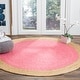 preview thumbnail 6 of 66, SAFAVIEH Handmade Natural Fiber Charlyne Bordered Round Jute Rug 10' Round - Pink/Natural