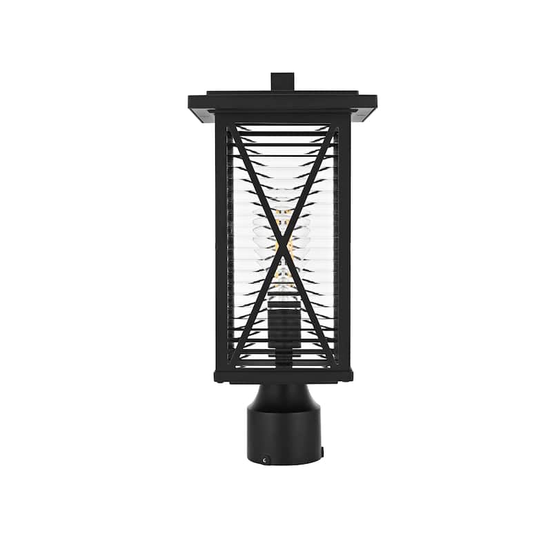 Kensington 16 inch Outdoor Post light in Black - 16" - 16" - Black